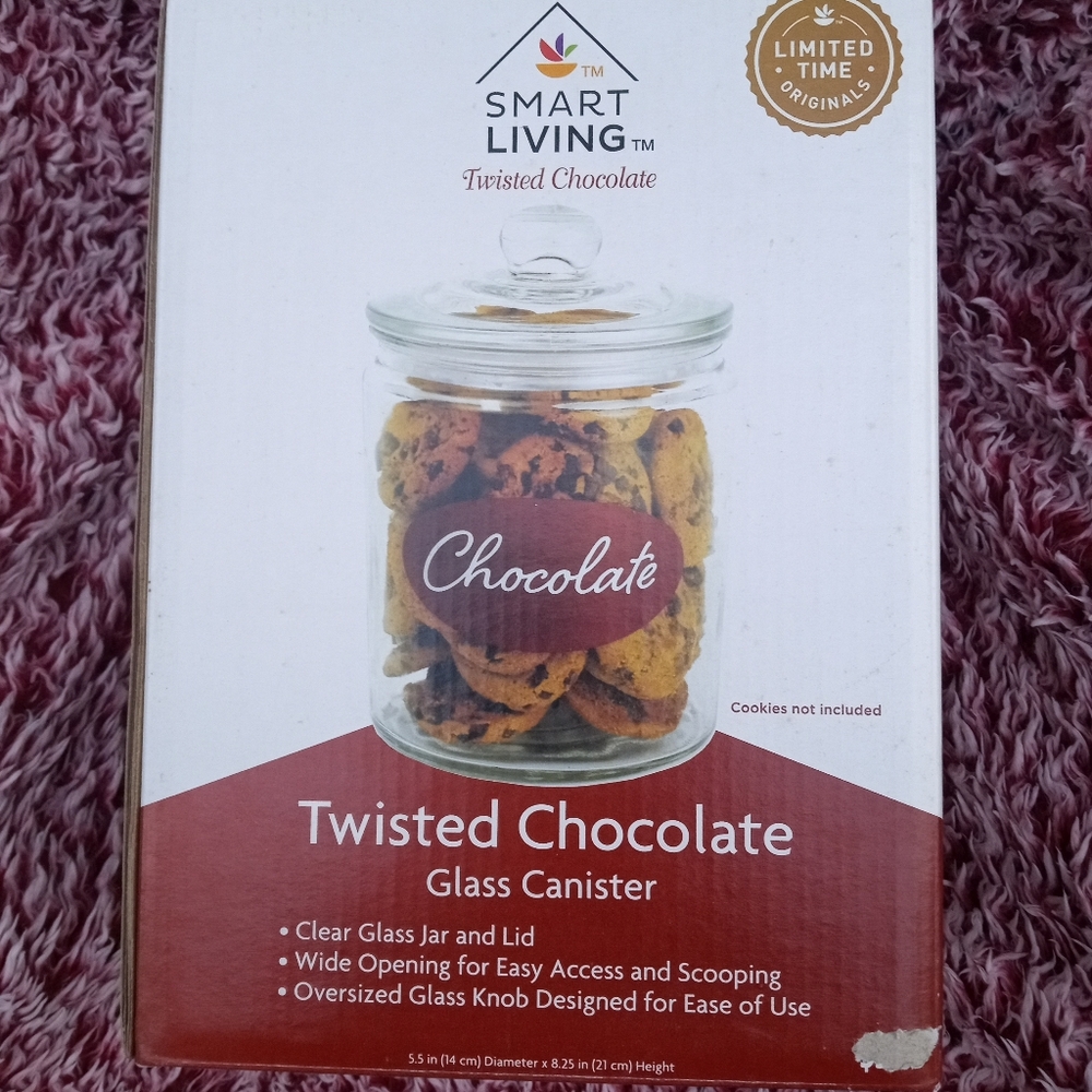 NIB Glass Canister Twisted Chocolate - Picture 10 of 10